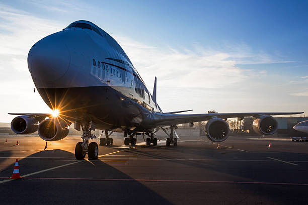 Commercial Airliner at Sunrise